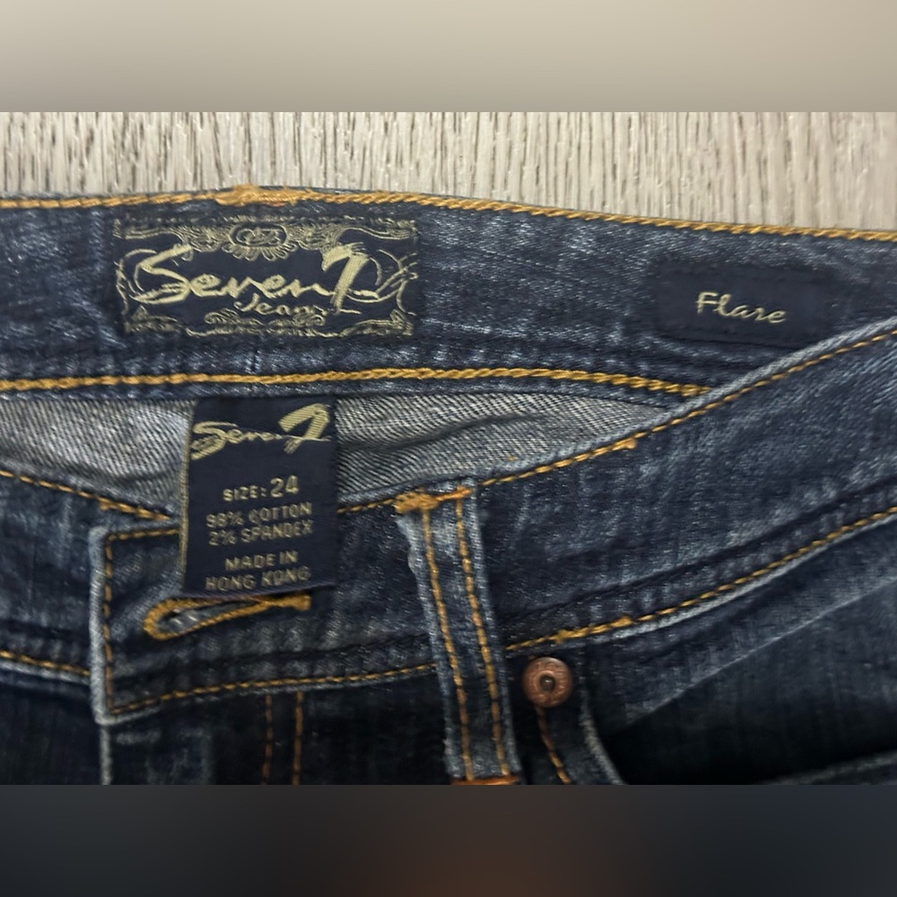 Seven7 Flare Jeans in Dark Blue size 24 - Picture 4 of 4